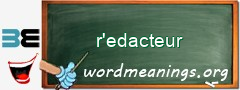 WordMeaning blackboard for r'edacteur